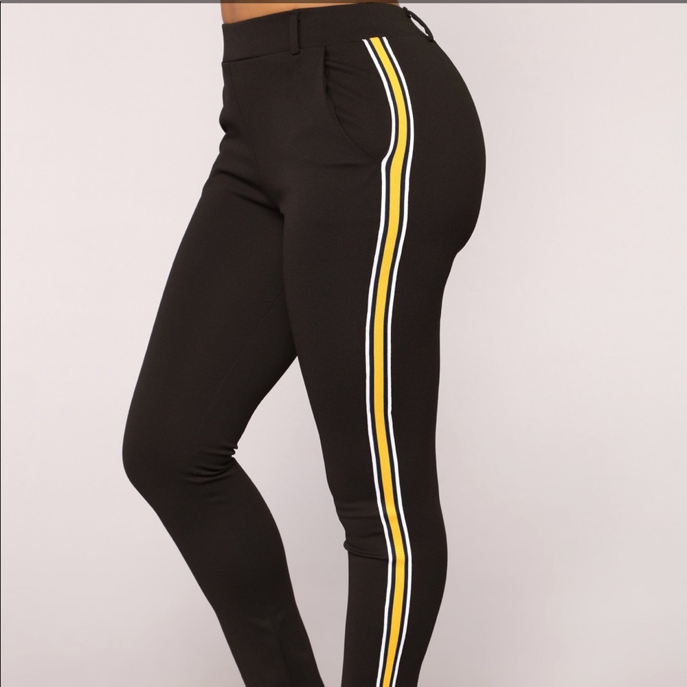 Yellow striped pants